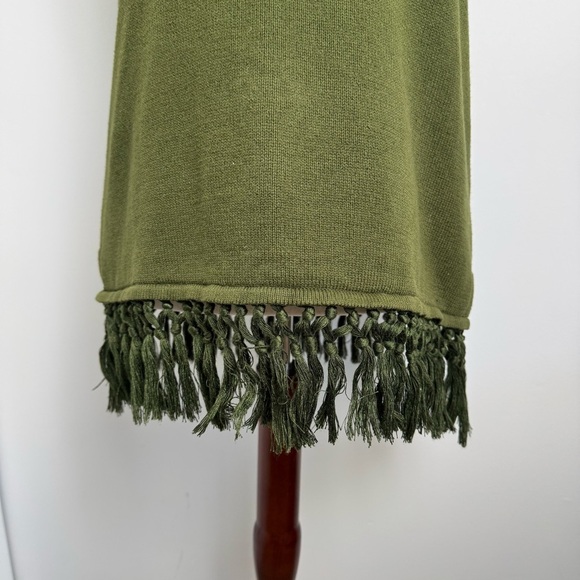 Jason Wu Olive Green Sleeveless Fringe Knit Top - Picture 2 of 6